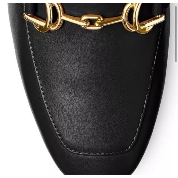 NEW- NWOT Stuart Weitzman Black Leather Loafer Heels Size 6.5B - Picture 2 of 9